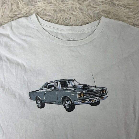 Brandy Melville Womens White Long Sleeve Corey Motor Show 1984 Crop Top Crewneck - Picture 7 of 7